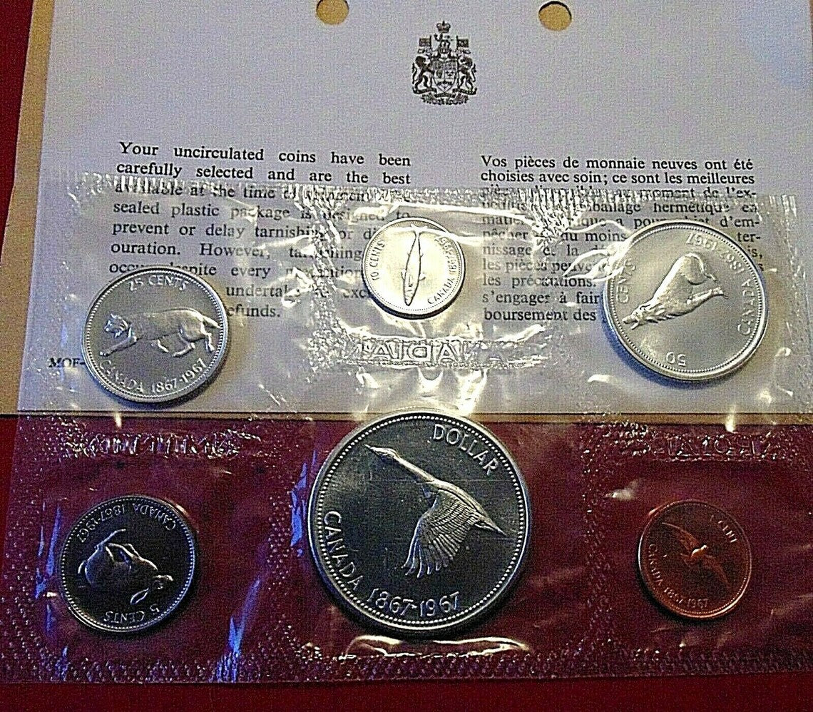 1867-1967 Canadian 6-Coin Confederation Centennial Commemorative Silver Proof-Like (PL) - Royaltreasuryhouse