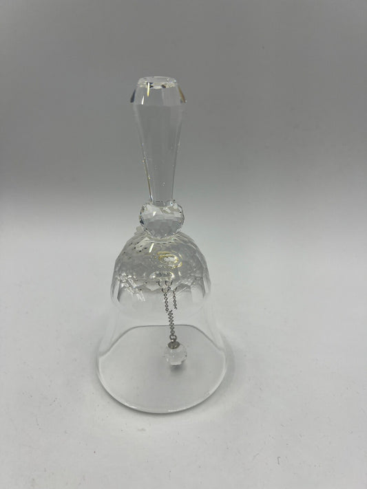 Vintage Swarovski glass bell with three crystal flowers