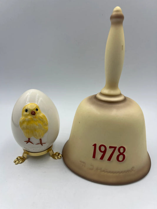 1978 2pc Goebel Hummel Porcelain Bell and Egg