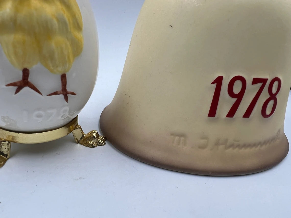 1978 2pc Goebel Hummel Porcelain Bell and Egg