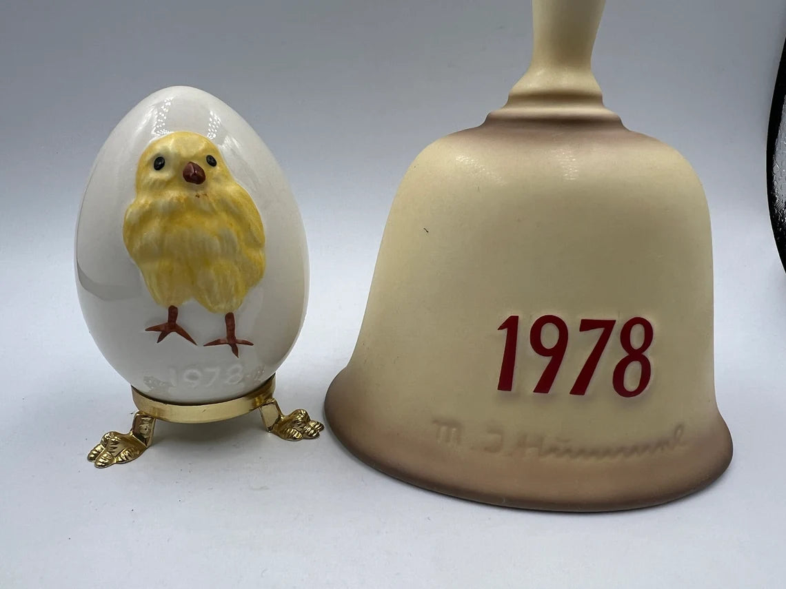 1978 2pc Goebel Hummel Porcelain Bell and Egg