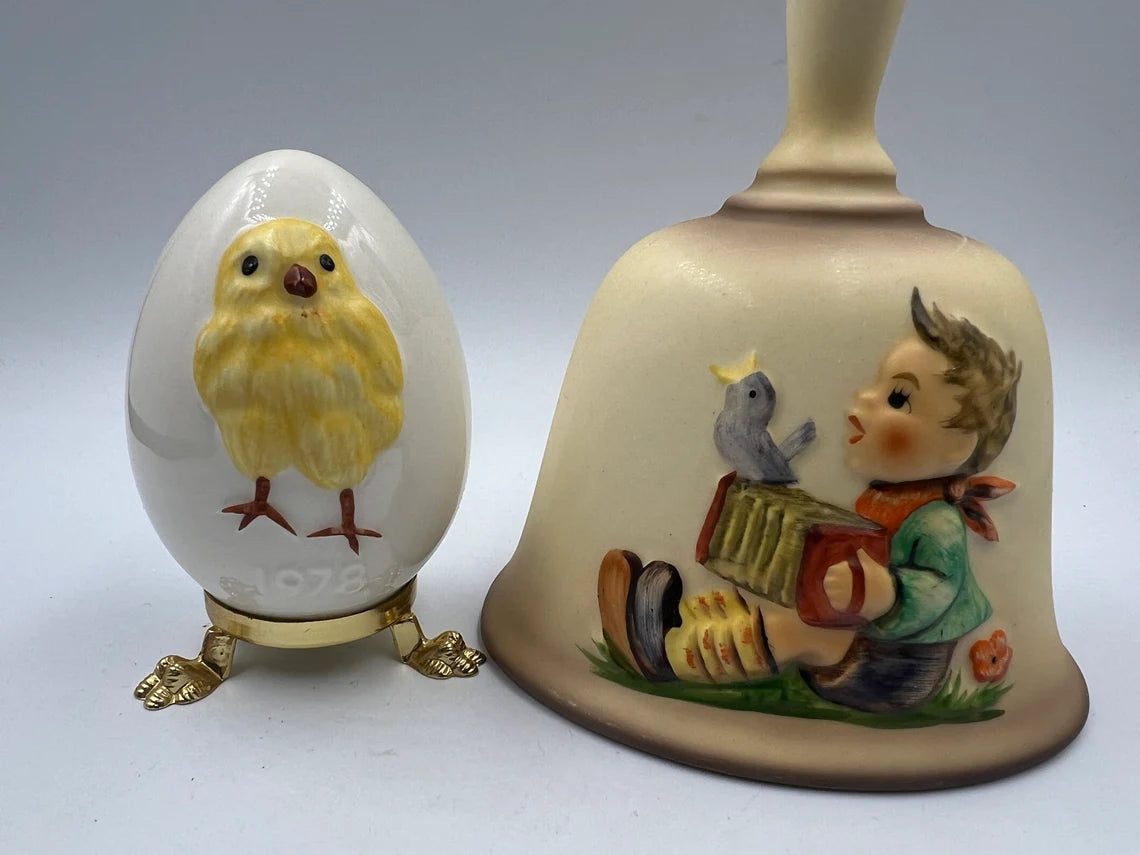 1978 2pc Goebel Hummel Porcelain Bell and Egg