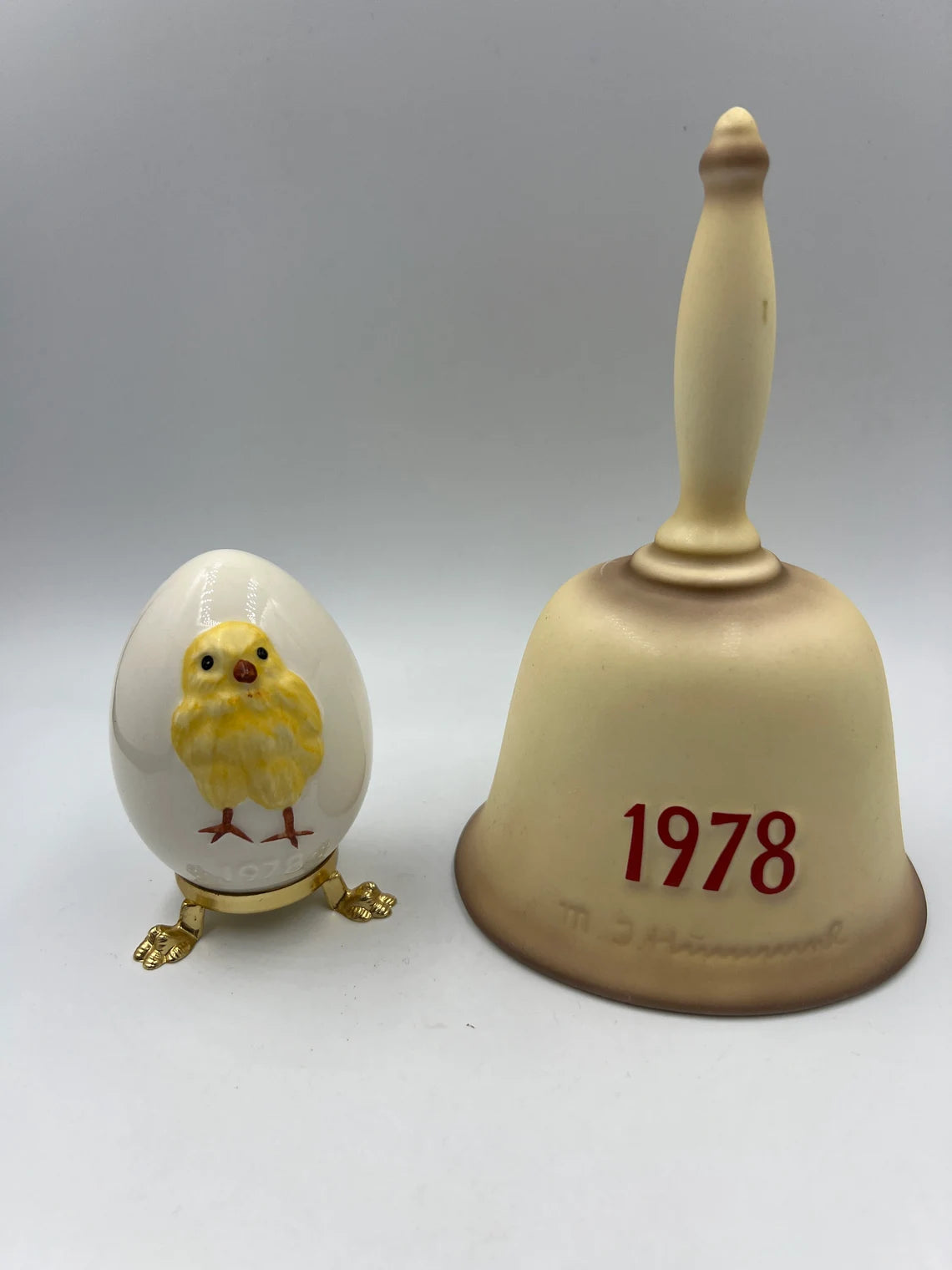 1978 2pc Goebel Hummel Porcelain Bell and Egg