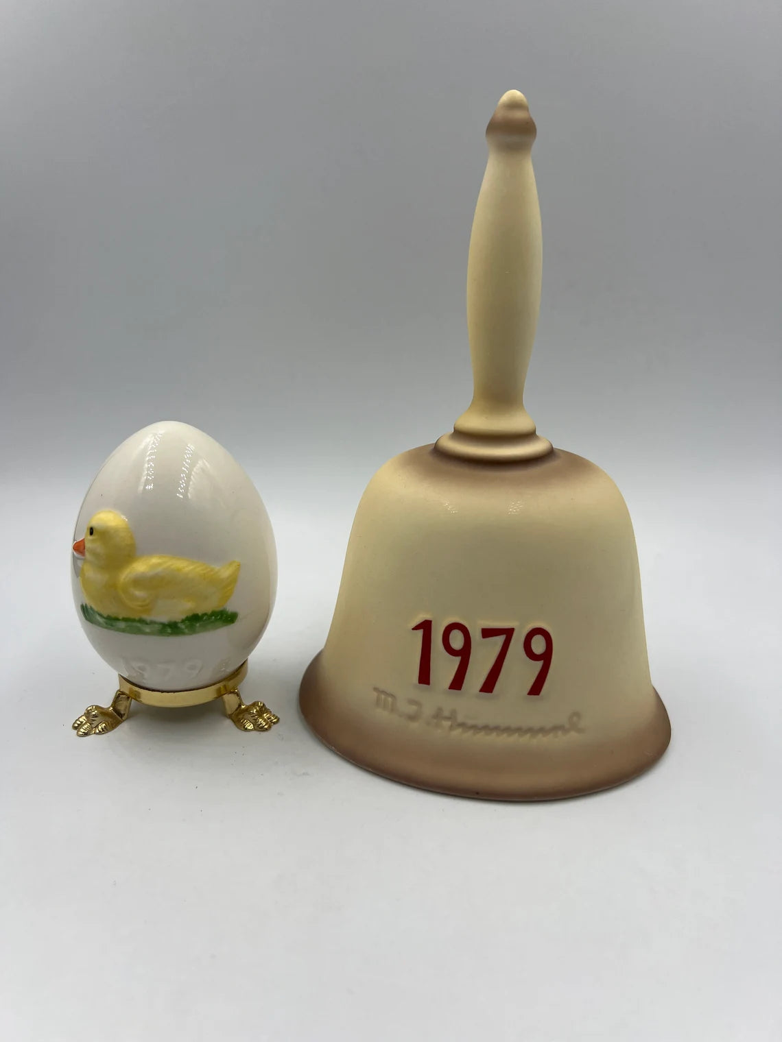 2pc 1979 Goebel Hummel Porcelain Bell and Egg