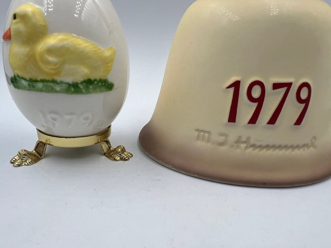 2pc 1979 Goebel Hummel Porcelain Bell and Egg