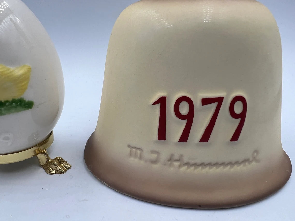 2pc 1979 Goebel Hummel Porcelain Bell and Egg