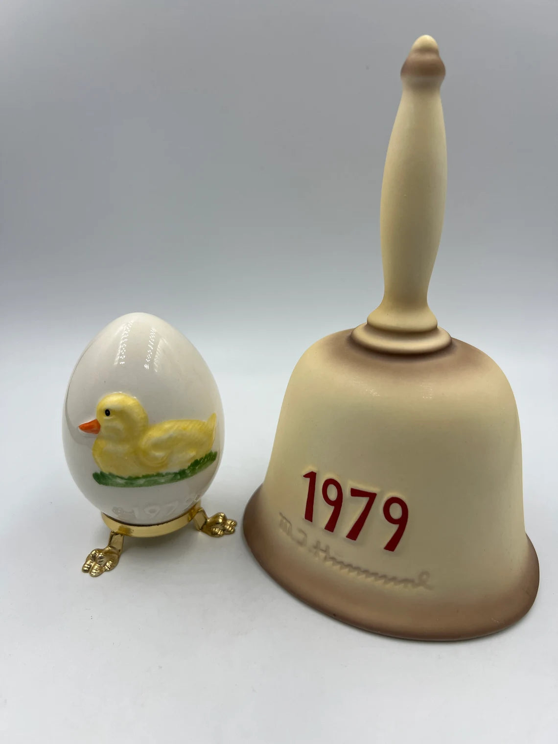 2pc 1979 Goebel Hummel Porcelain Bell and Egg