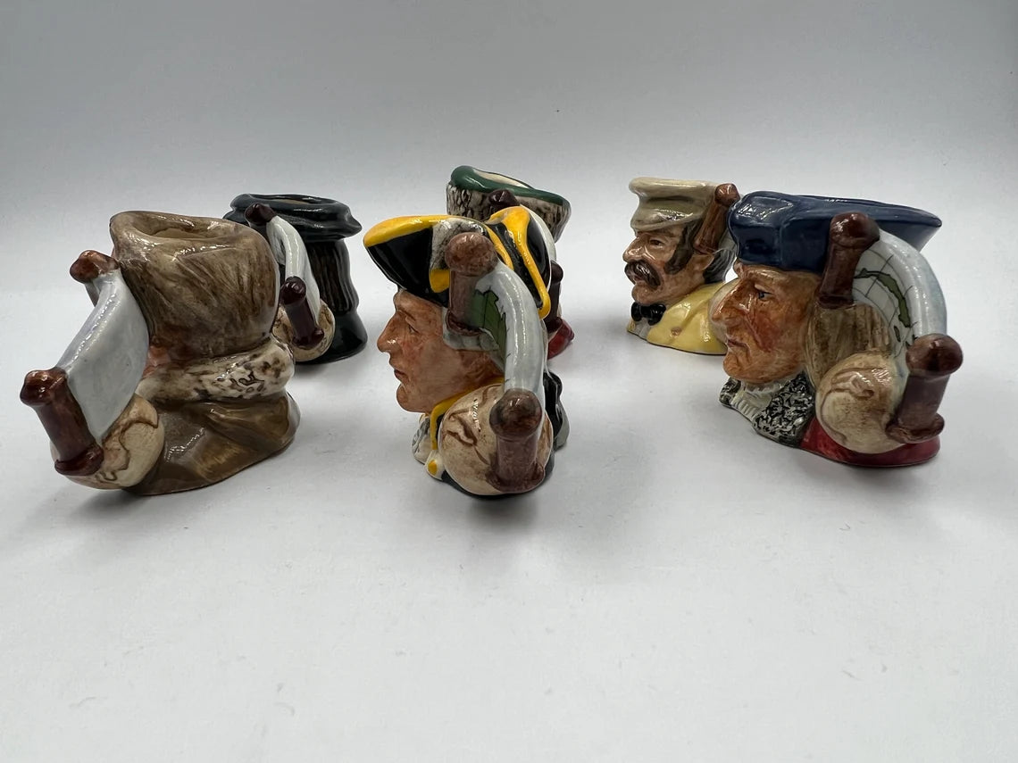 RARE!! D7081 - D7086 Royal Doulton tiny character jug set | Explorers