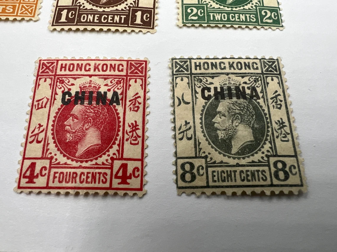 Rare ! Hong Kong China 1917-1927 Set of 5 SG18-28 Fine LMM