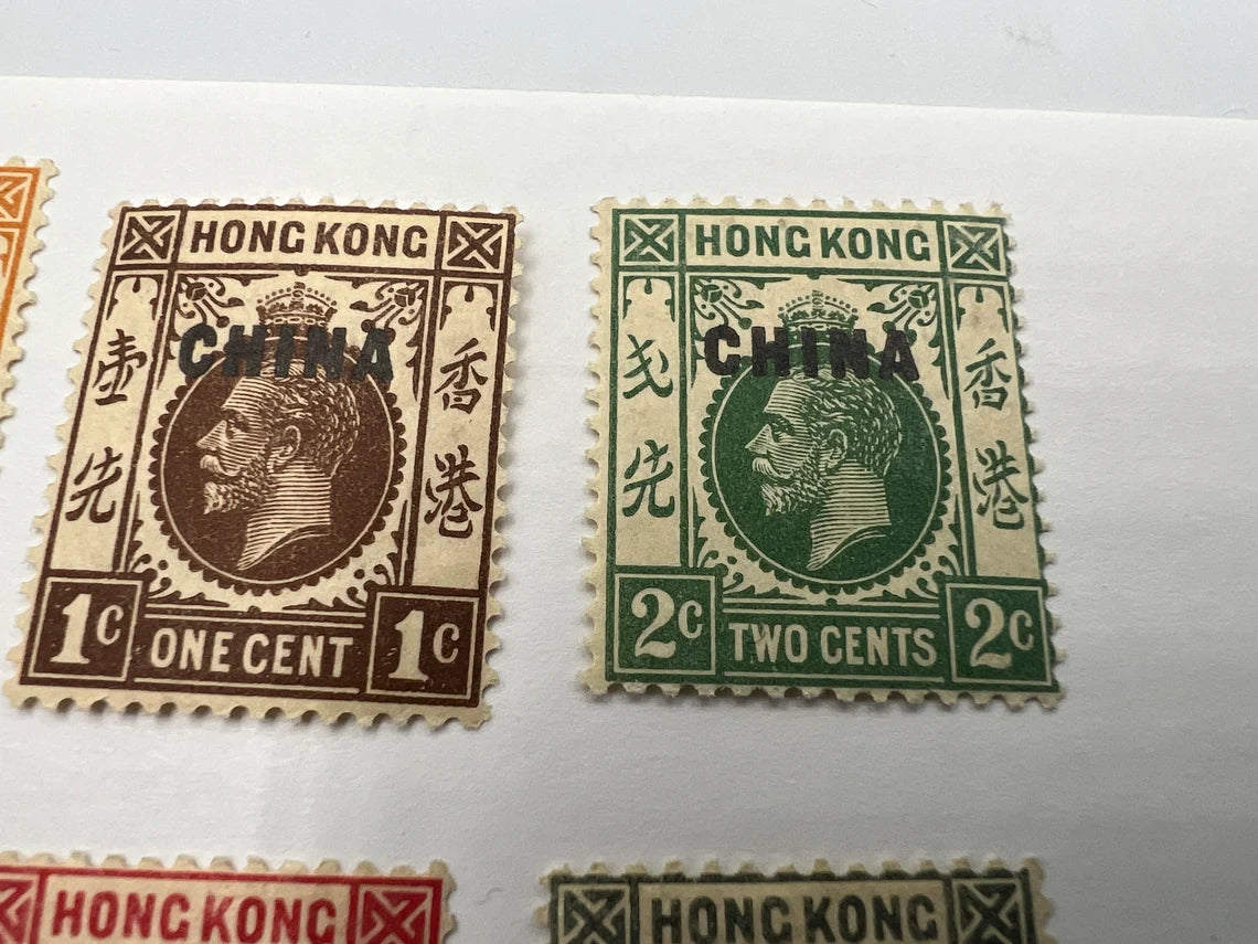 Rare ! Hong Kong China 1917-1927 Set of 5 SG18-28 Fine LMM