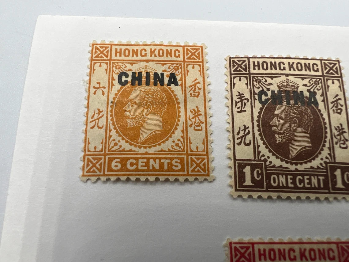 Rare ! Hong Kong China 1917-1927 Set of 5 SG18-28 Fine LMM