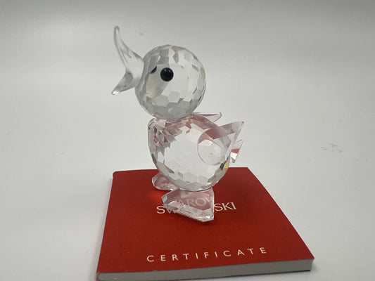 Swarovski Mini Quacking Duck Drake Crystal 1.75" Figurine 7660 NR040 Block Logo