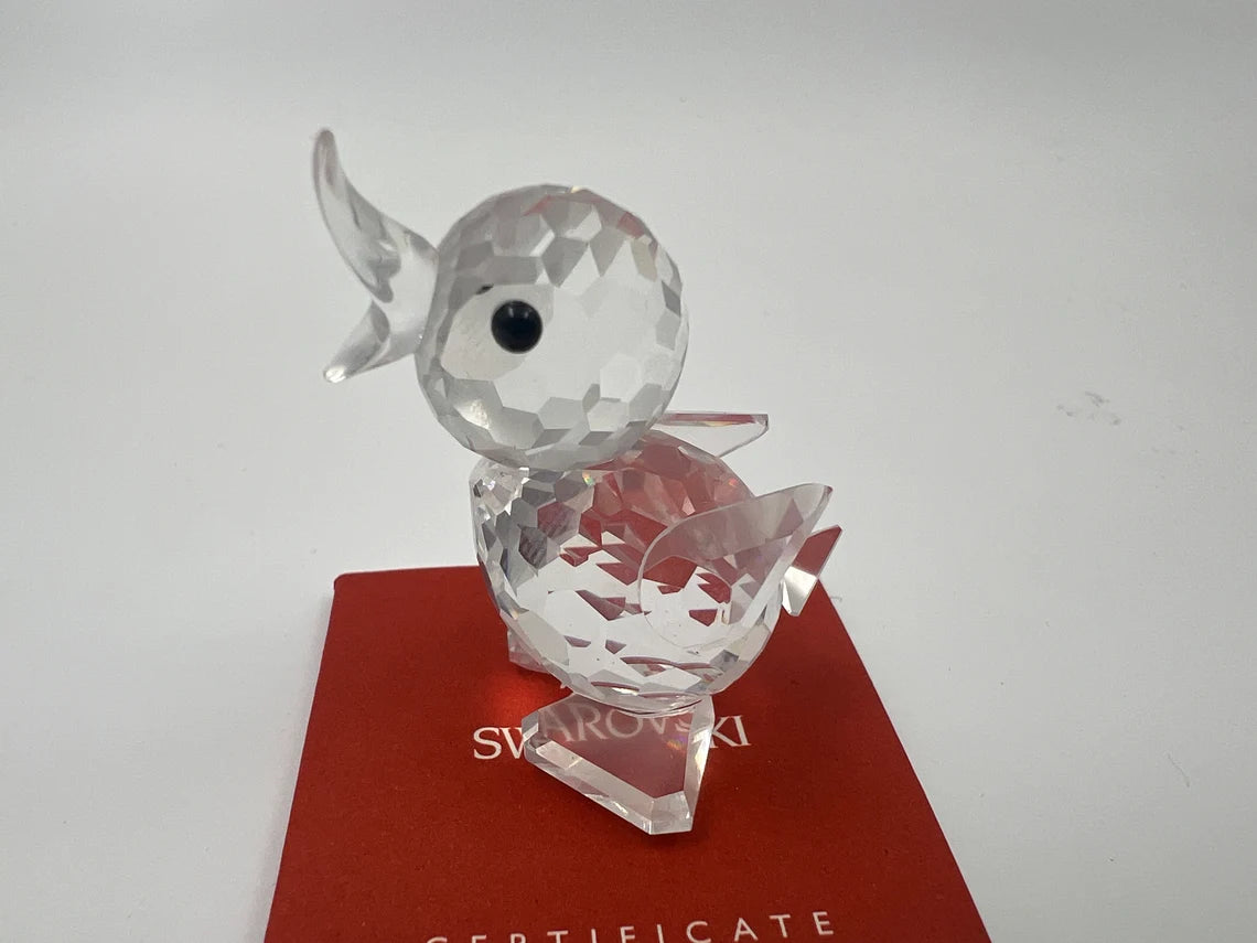 Swarovski Mini Quacking Duck Drake Crystal 1.75" Figurine 7660 NR040 Block Logo