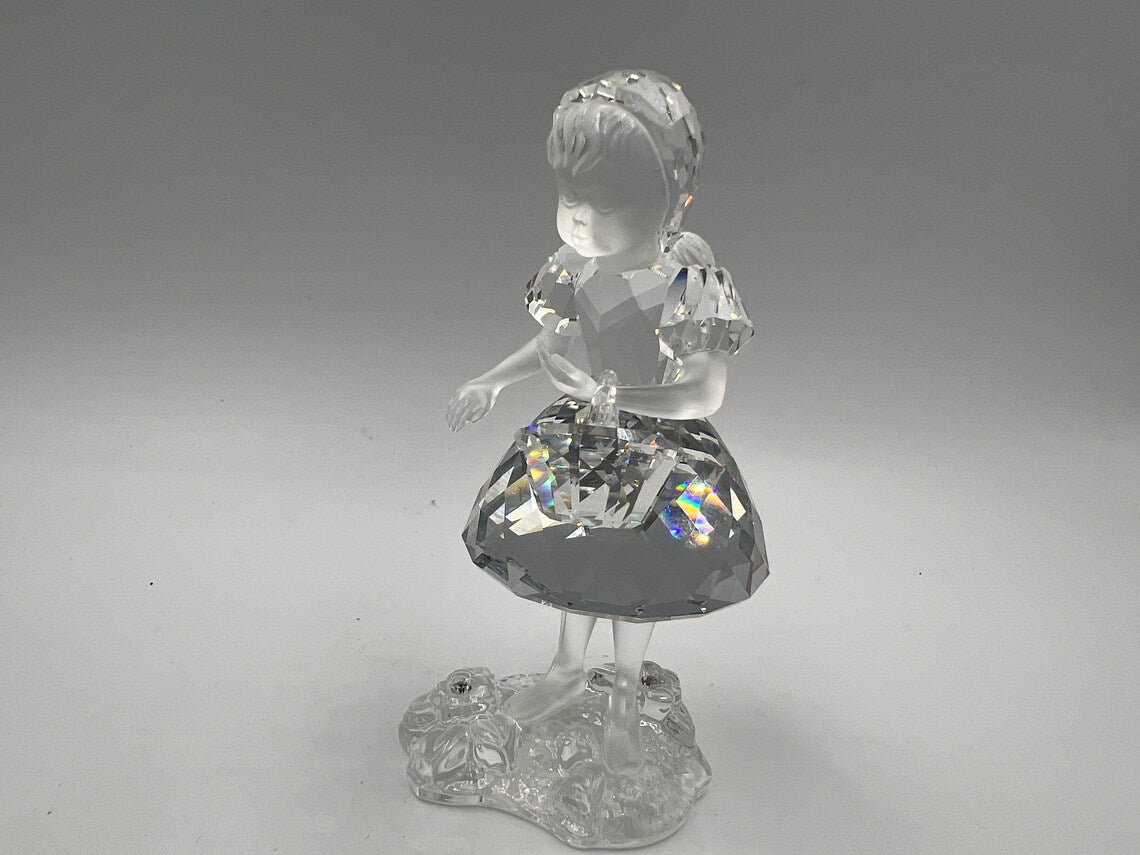 Rare find Swarovski Figure Crystal 191695 Red Riding Hood With Basket 3 1/2in Top