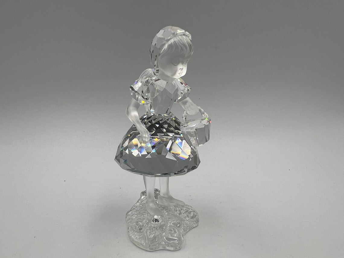 Rare find Swarovski Figure Crystal 191695 Red Riding Hood With Basket 3 1/2in Top