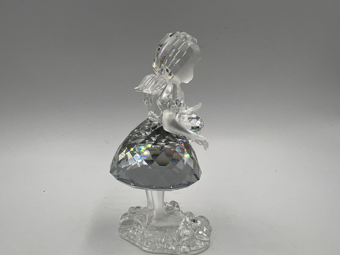 Rare find Swarovski Figure Crystal 191695 Red Riding Hood With Basket 3 1/2in Top