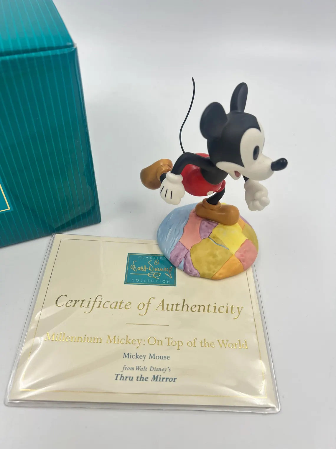 Figurine Walt Disney Millennium Mickey On Top Of The World 1206254 Box & COA