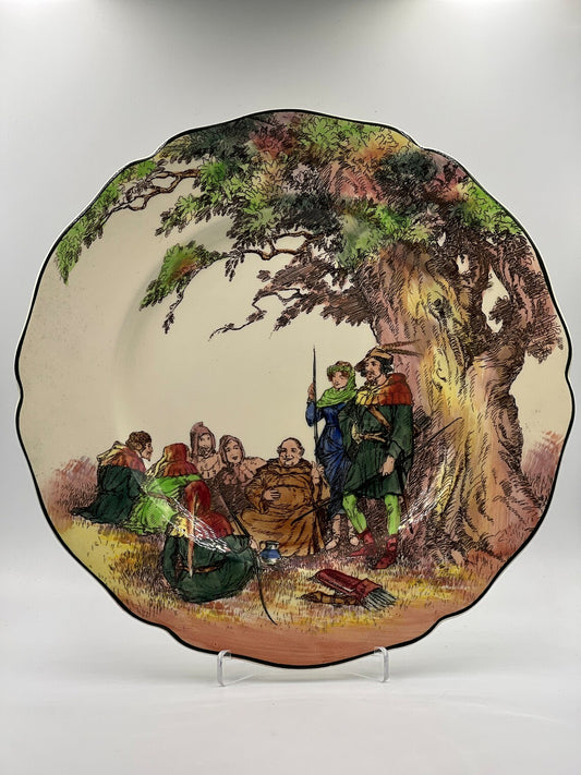 Royal Doulton Under The GREENWOOD Tree D6341 "Robin Hood" Dinner Plate 10" SUPERB - Royaltreasuryhouse