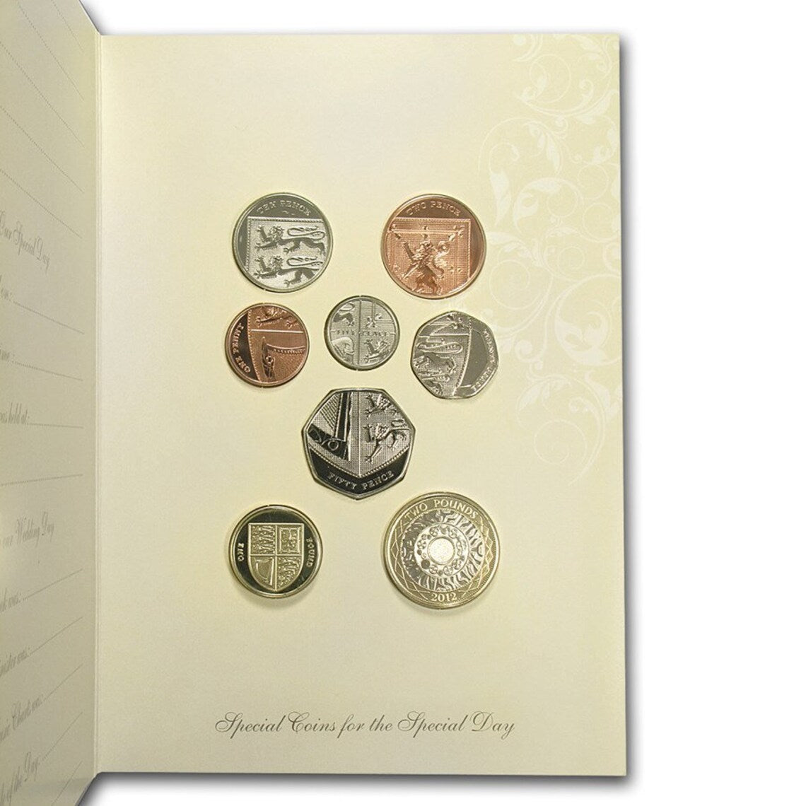 2012 Great Britain 8-Coin Wedding Coins Gift Pack BU - Royaltreasuryhouse