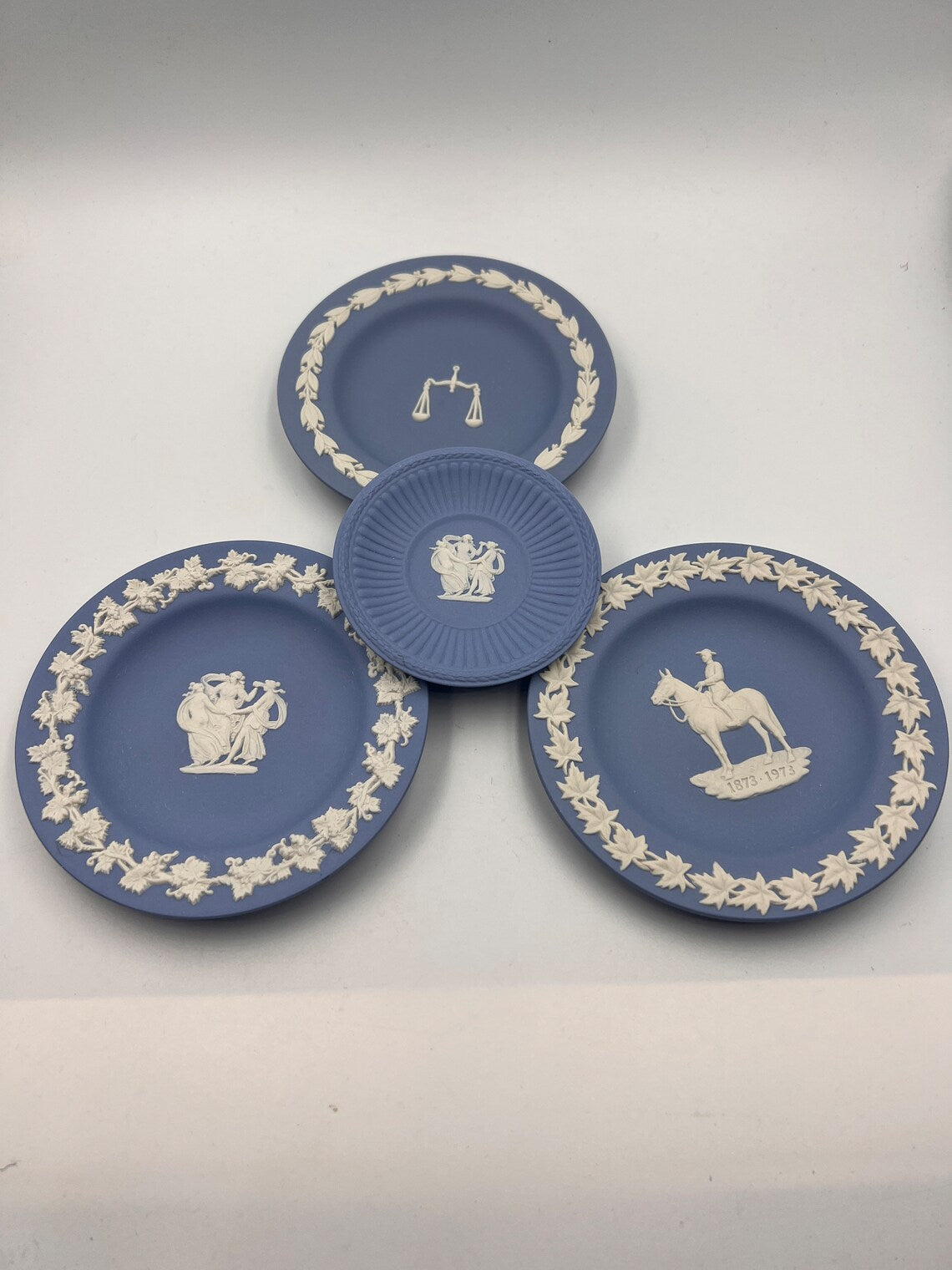 Wedgwood blue Jasperware Unusual Little Pin Dishes - Royaltreasuryhouse