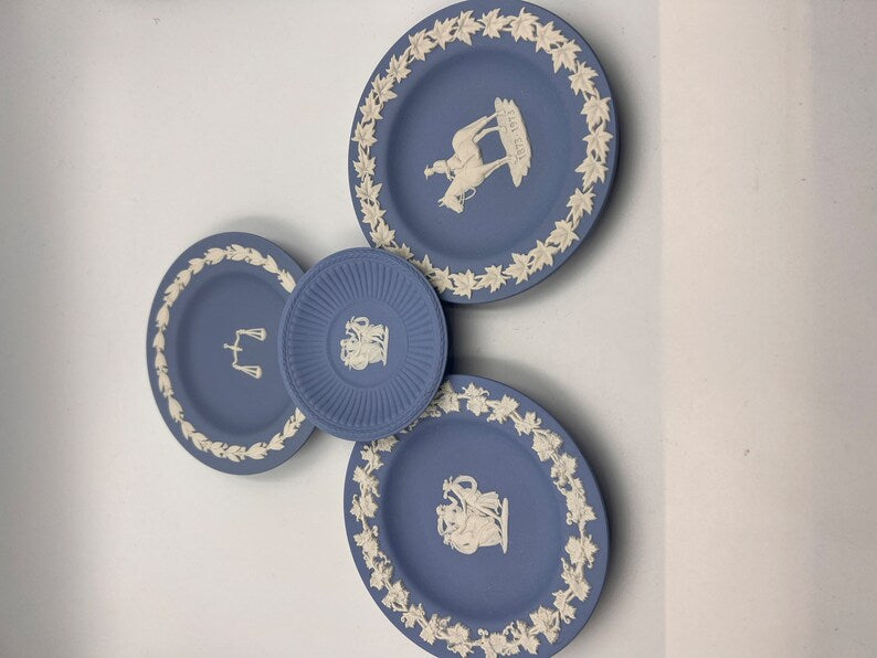 Wedgwood blue Jasperware Unusual Little Pin Dishes - Royaltreasuryhouse