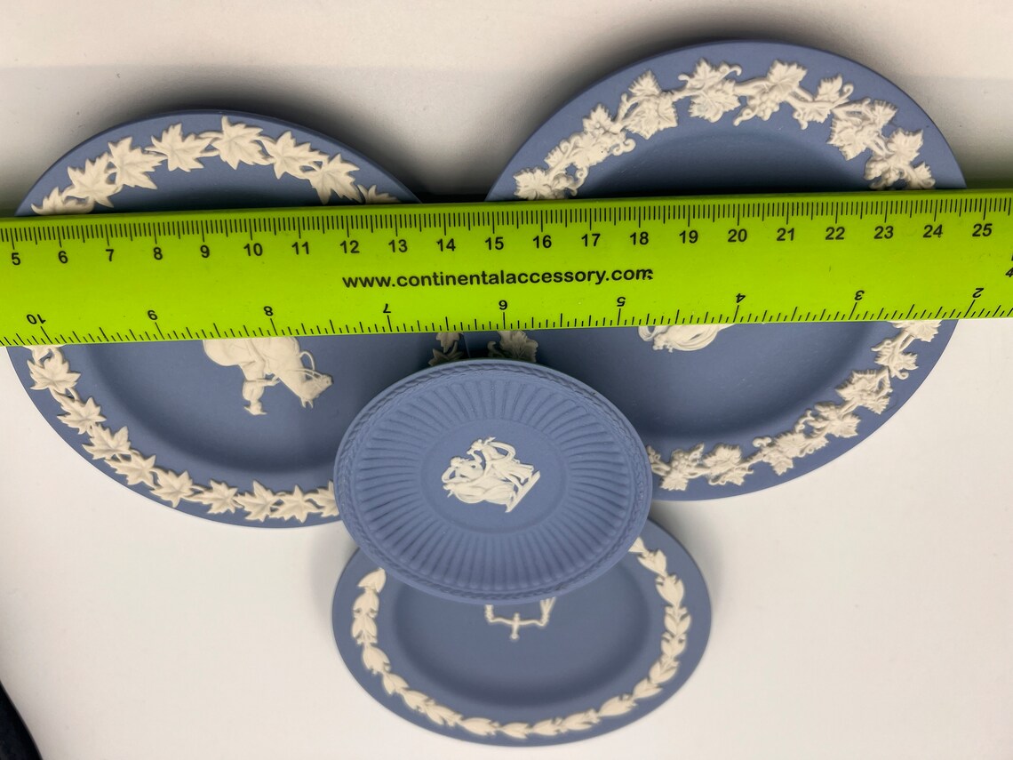 Wedgwood blue Jasperware Unusual Little Pin Dishes - Royaltreasuryhouse