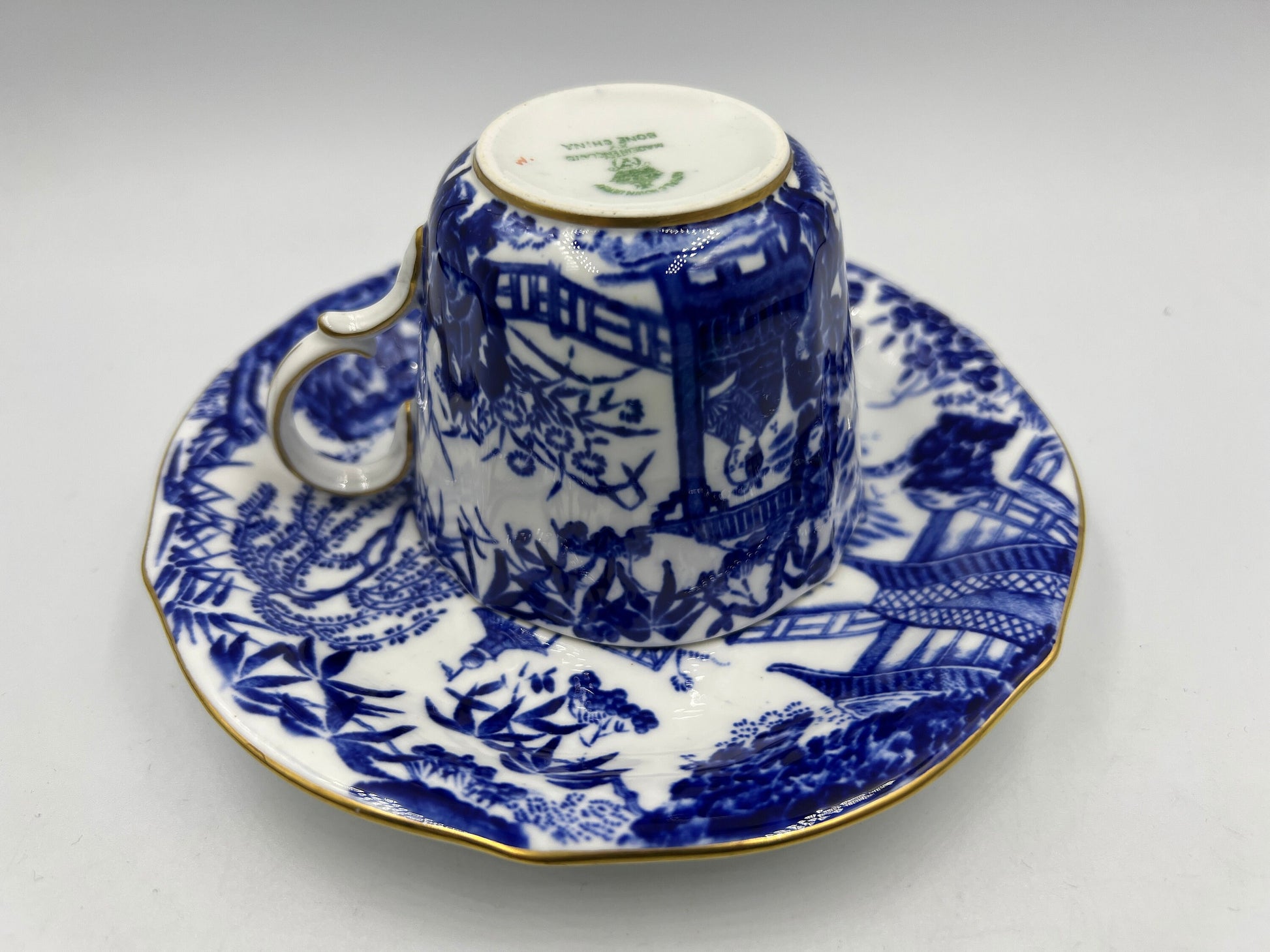 Royal Crown Derby Mikado Blue Oriental Tea Cup and Saucer Set - Royaltreasuryhouse