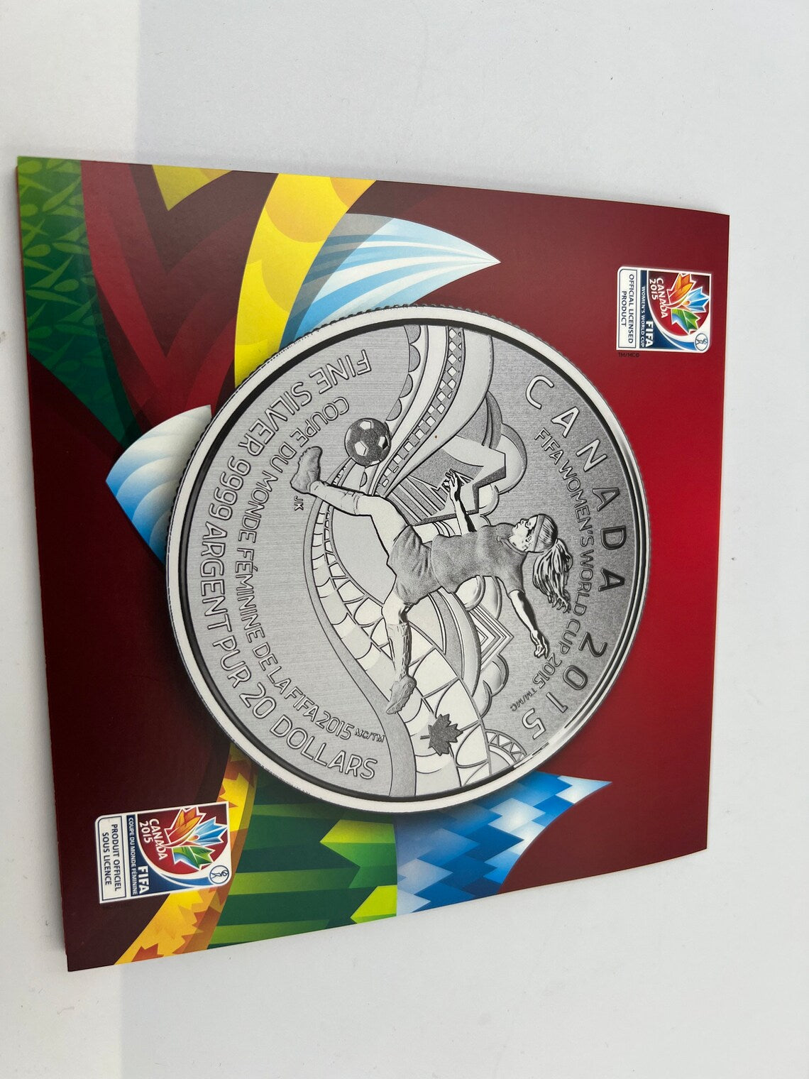 2015 Canadian 20 for 20 FIFA Women's World Cup Fine Silver Coin signed by Canada #7 forward Rhian Wilkinson - Royaltreasuryhouse