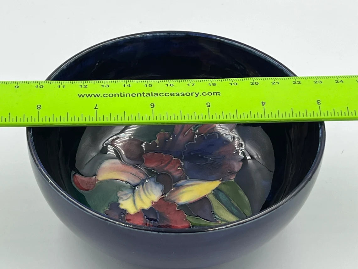 MOORCROFT 5.5 Inch Diameter Bowl Flower On Cobalt Blue Ground - Royaltreasuryhouse