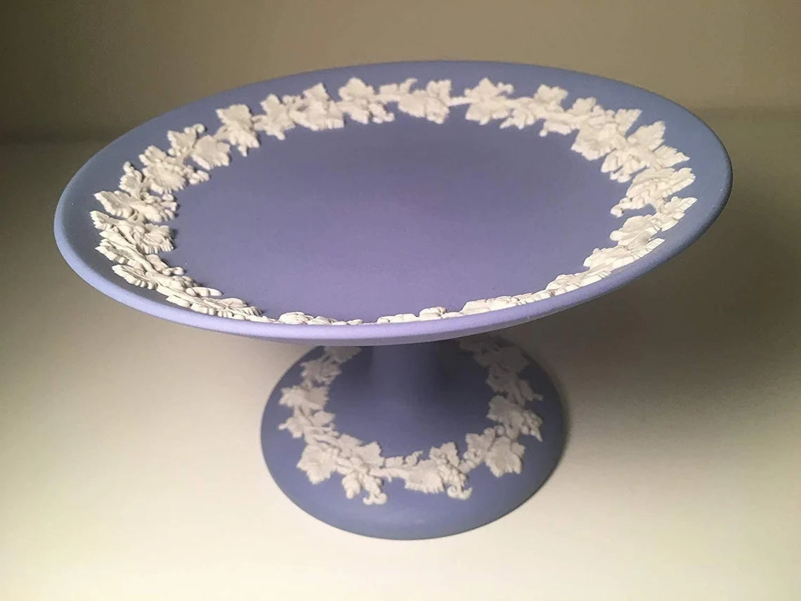 Wedgwood blue Compote Dish with Grape Vines