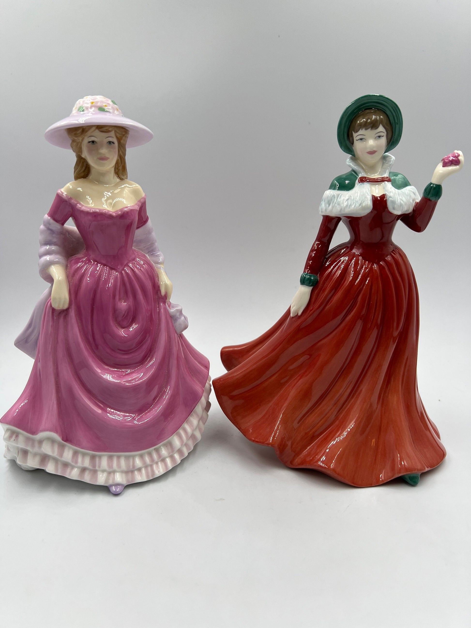 Royal Doulton bone china figurine - Summer Breeze - HN 4587 ,  Winters Day - HN 4589 - Royaltreasuryhouse