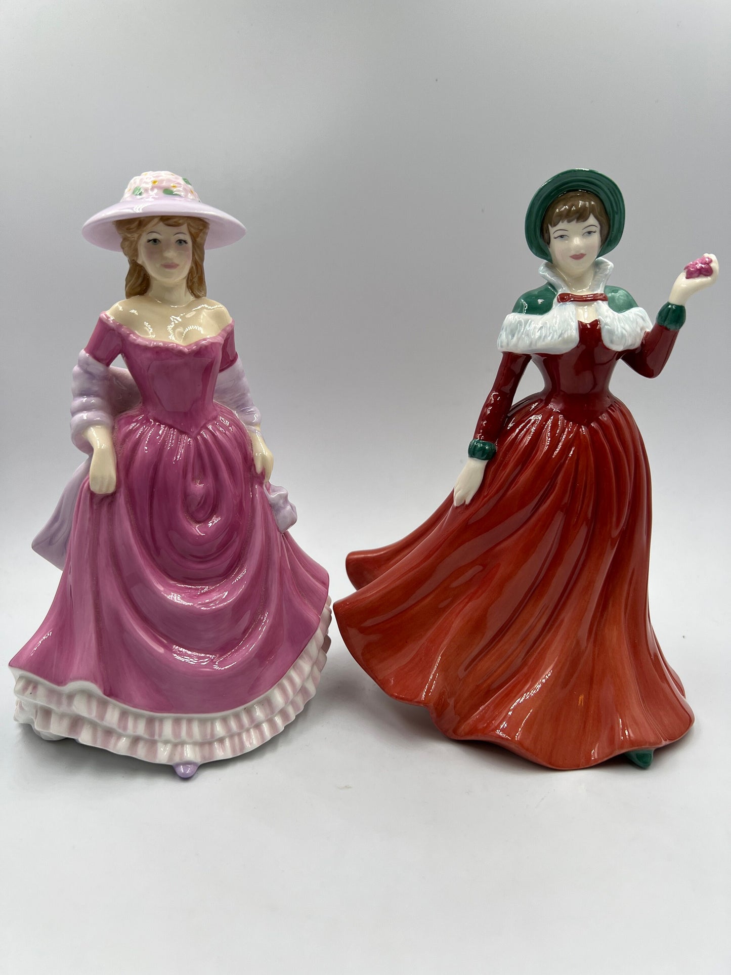 Royal Doulton bone china figurine - Summer Breeze - HN 4587 ,  Winters Day - HN 4589 - Royaltreasuryhouse