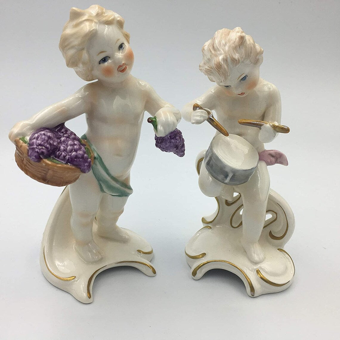 Goebel October Figuring Bascet Of Grapes & DRUMMER BOY 4 3/4" HEIGHT - Royaltreasuryhouse