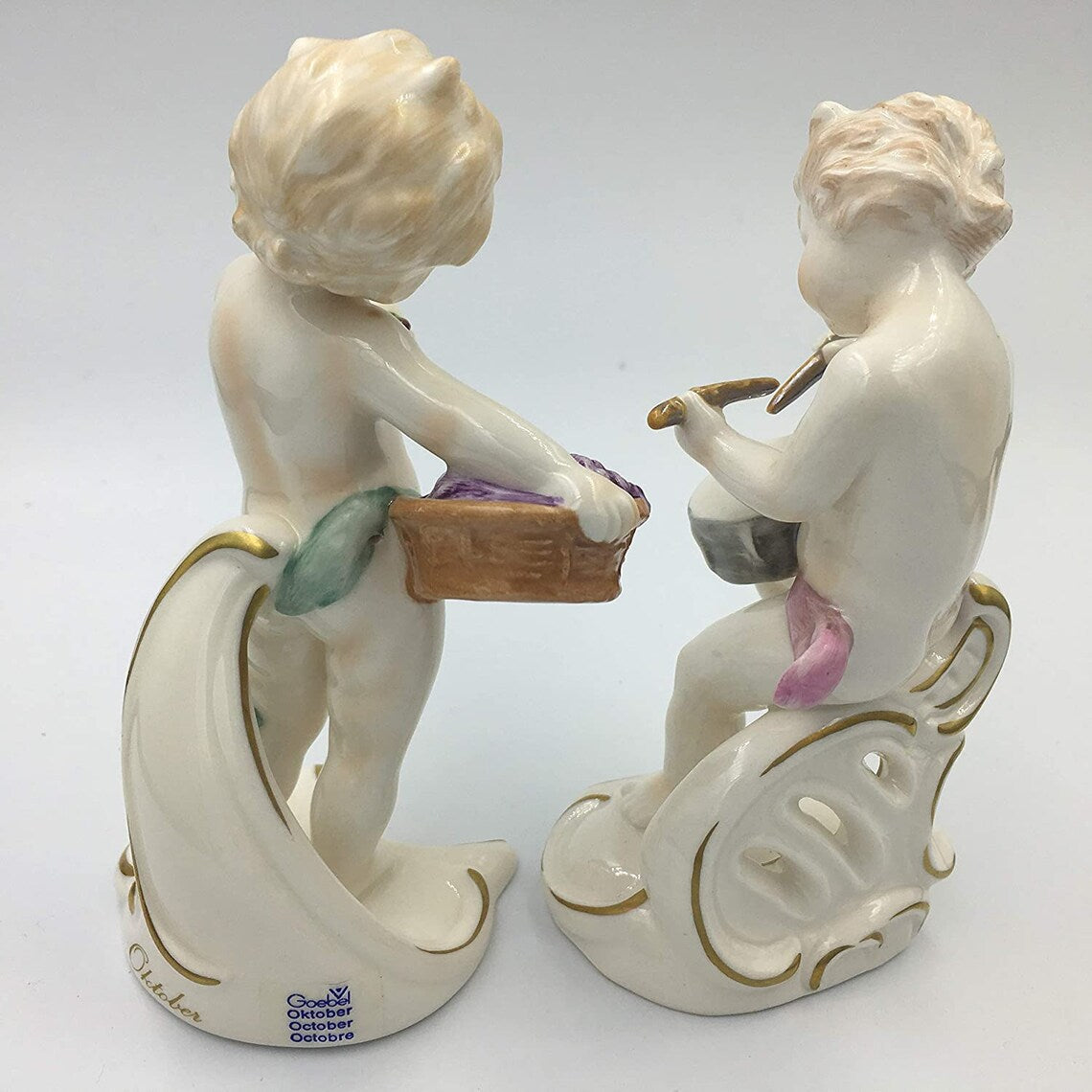 Goebel October Figuring Bascet Of Grapes & DRUMMER BOY 4 3/4" HEIGHT - Royaltreasuryhouse