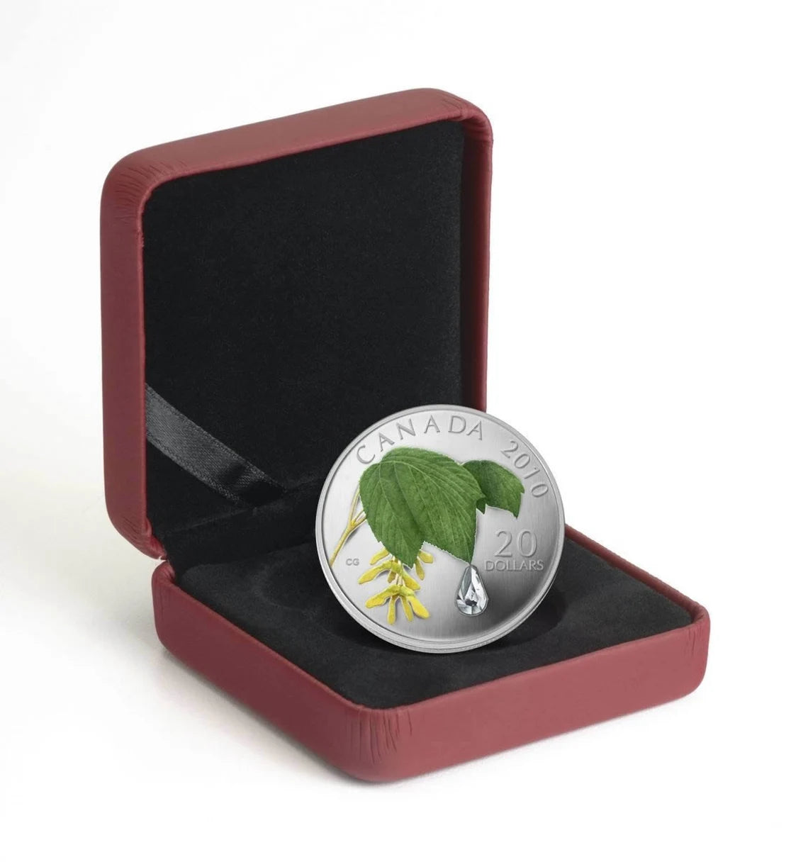 2010 Mint Proof 20 dollar Fine Silver Coin - Maple Leaf Crystal Raindrop (2010) - Royaltreasuryhouse