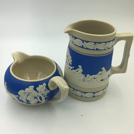 COPELAND SPODE JASPER Hunting Scene Jug And Creamer - Royaltreasuryhouse