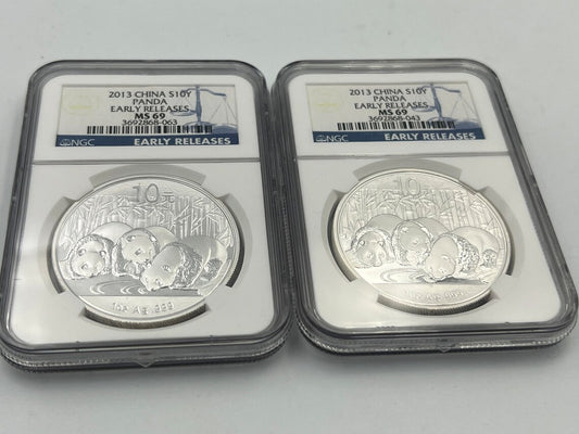 2013 Chinese 10 Yn PCGS MS-69 1 oz. silver coin early releases - Royaltreasuryhouse