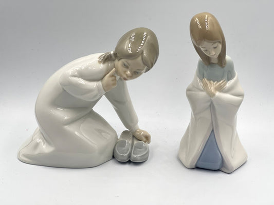 Lladro Porcelain Figurine Bedtime Girl With Shoes and Prayers Kneeling Girl - Royaltreasuryhouse