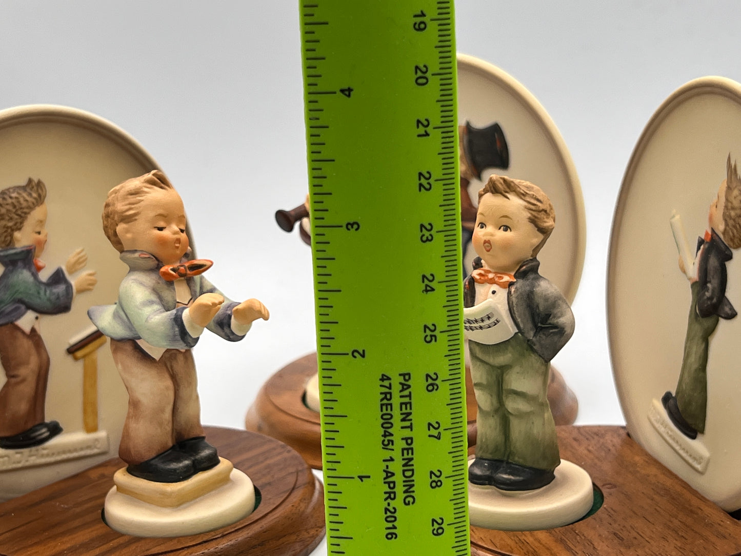 Three sets MJ Hummel "Little Music Maker" Figurines & plates with Stands - Royaltreasuryhouse