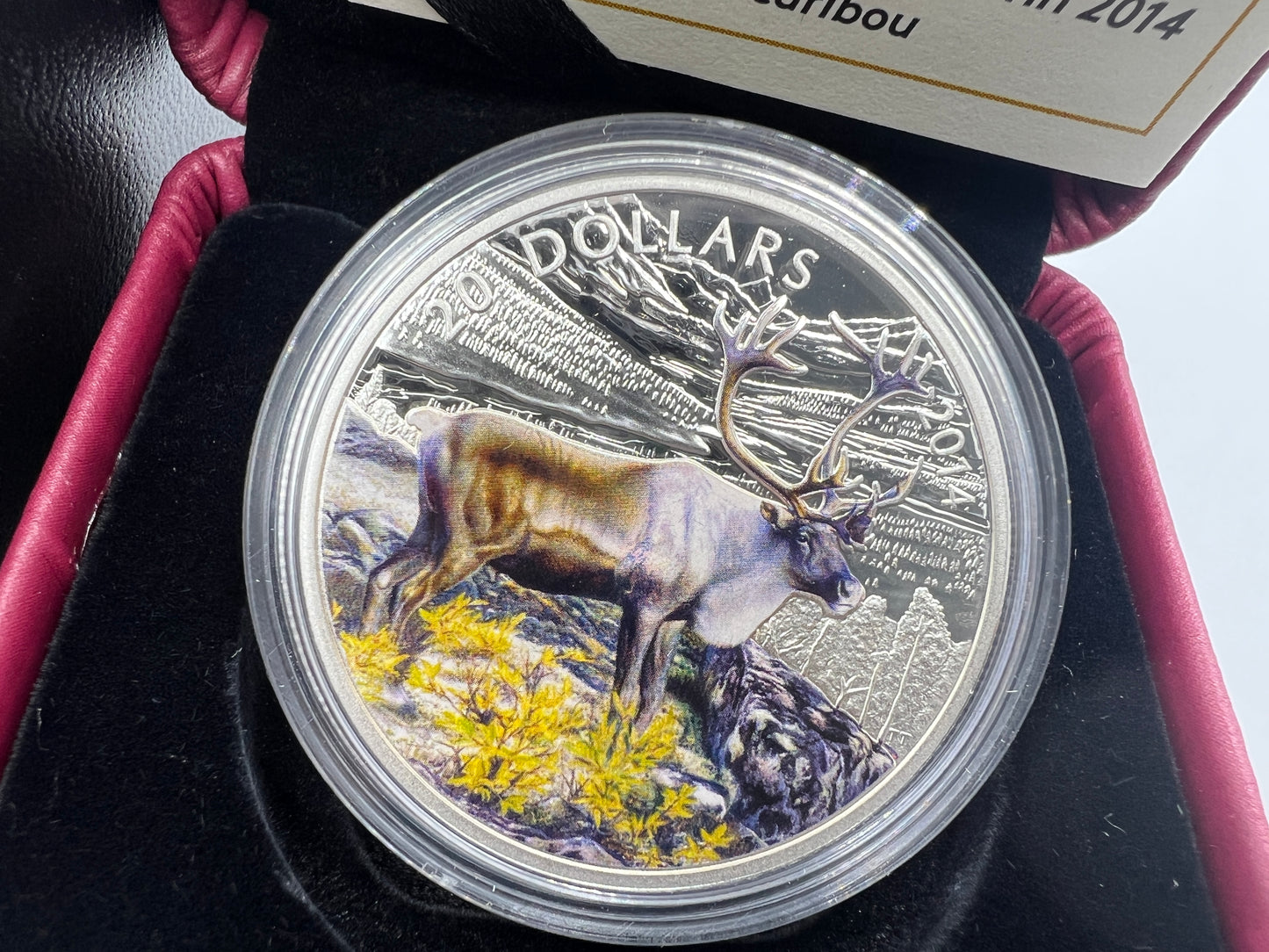 2014 Canada 1 oz Colorized Proof 20 Dollar Fine Silver Coin The Iconic Caribou - Royaltreasuryhouse