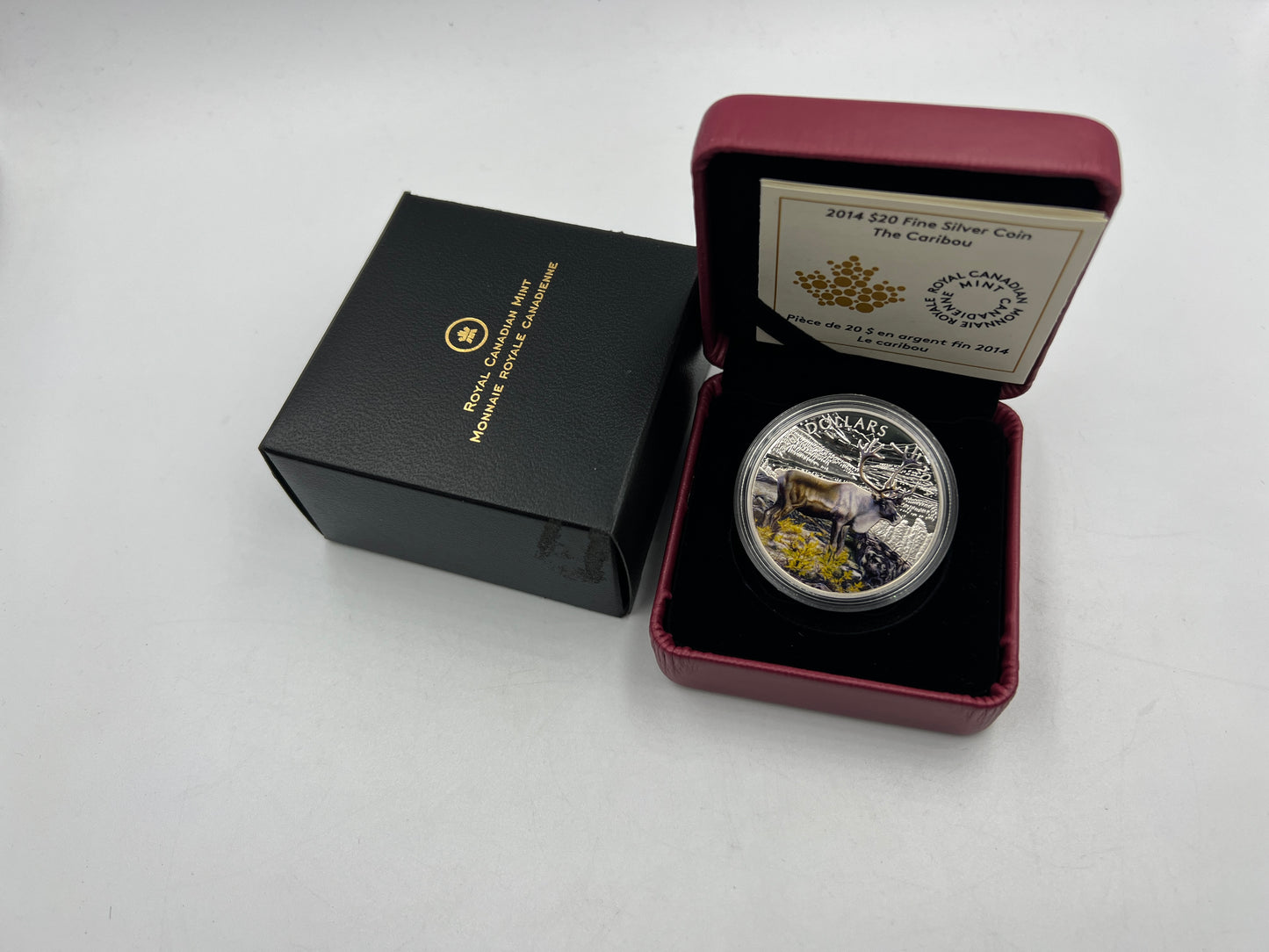 2014 Canada 1 oz Colorized Proof 20 Dollar Fine Silver Coin The Iconic Caribou - Royaltreasuryhouse