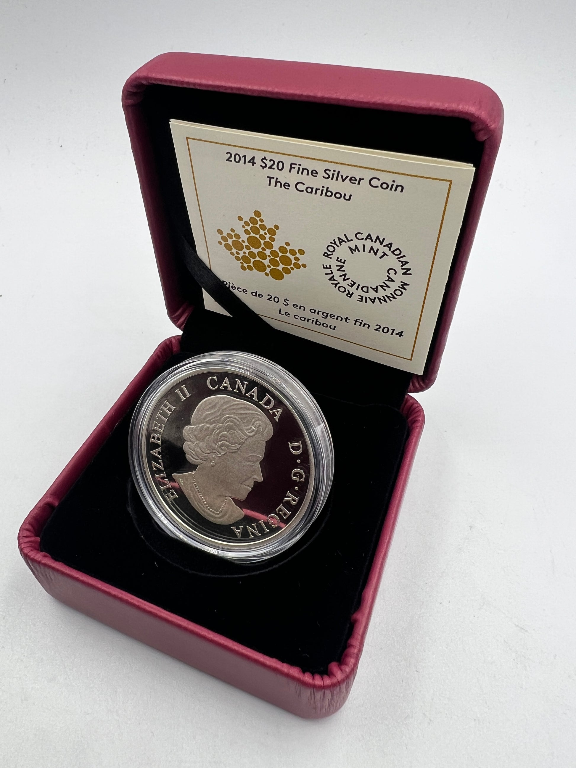 2014 Canada 1 oz Colorized Proof 20 Dollar Fine Silver Coin The Iconic Caribou - Royaltreasuryhouse