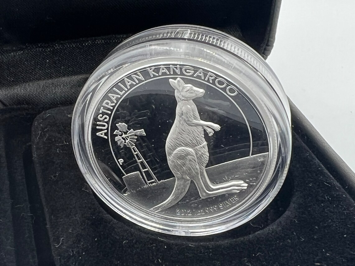 2012 Australia 1 dollar High Relief .999 Fine Silver 1oz Kangaroo Proof Coin w COA - Royaltreasuryhouse