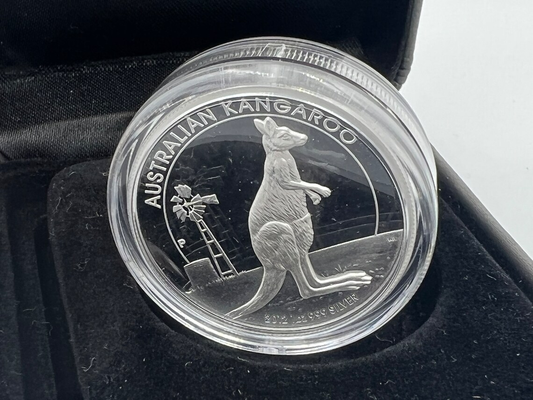 2012 Australia 1 dollar High Relief .999 Fine Silver 1oz Kangaroo Proof Coin w COA
