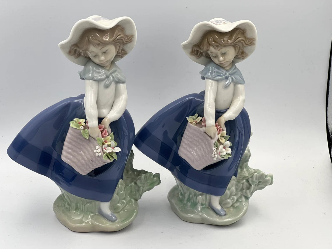 Pair of Llardo Pretty Pickings Girl Figurine - Royaltreasuryhouse