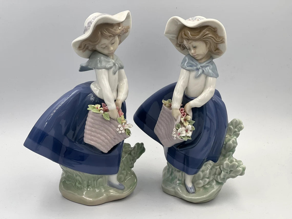 Pair of Llardo Pretty Pickings Girl Figurine - Royaltreasuryhouse